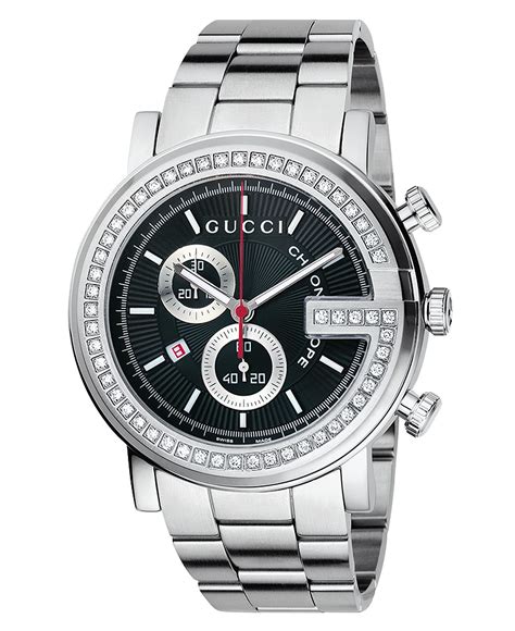 gucci mens wat h|men's gucci watch diamond bezel.